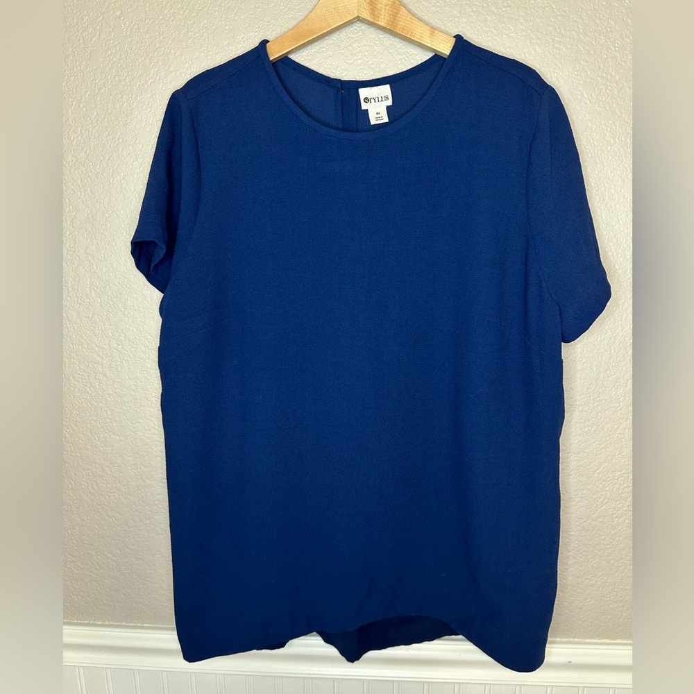 Stylus Blue Button Blouse Size 2X
